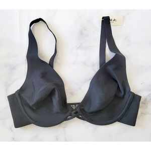 Soma Essential Unlined Plunge Black Underwire Unpadded Smooth Comfort Bra 32C